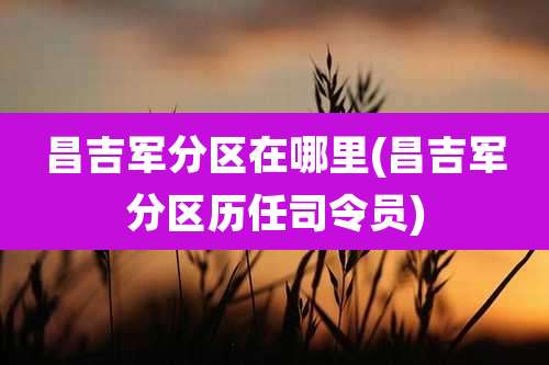 昌吉军分区在哪里(昌吉军分区历任司令员)