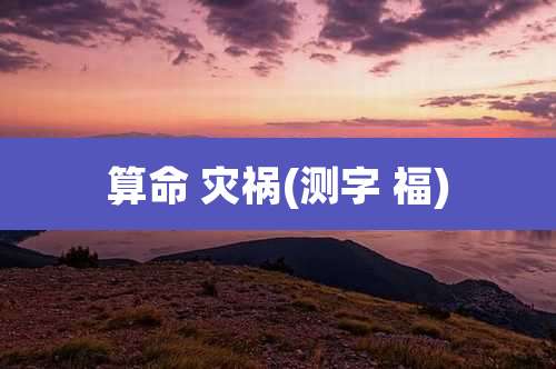 算命 灾祸(测字 福)