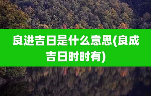 良进吉日是什么意思(良成吉日时时有)