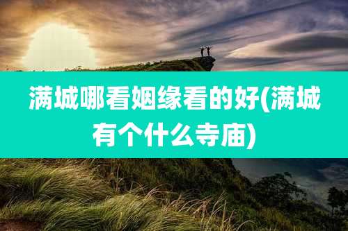 满城哪看姻缘看的好(满城有个什么寺庙)