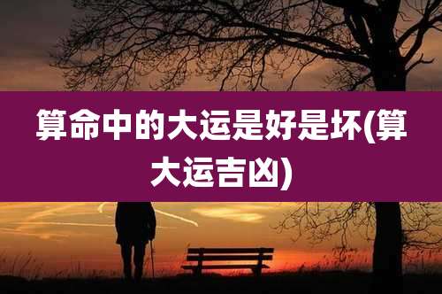 算命中的大运是好是坏(算大运吉凶)