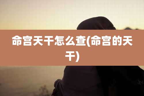 命宫天干怎么查(命宫的天干)