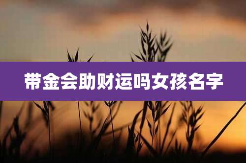 带金会助财运吗女孩名字