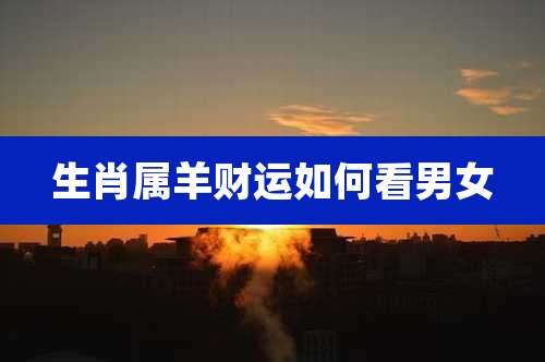 生肖属羊财运如何看男女