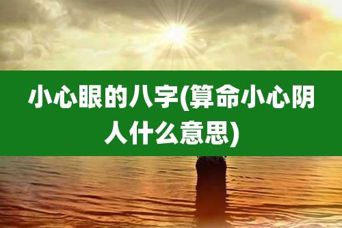 小心眼的八字(算命小心阴人什么意思)