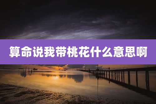 算命说我带桃花什么意思啊