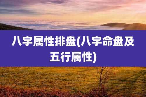 八字属性排盘(八字命盘及五行属性)