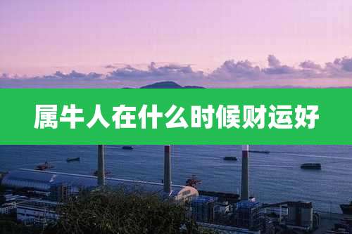 属牛人在什么时候财运好