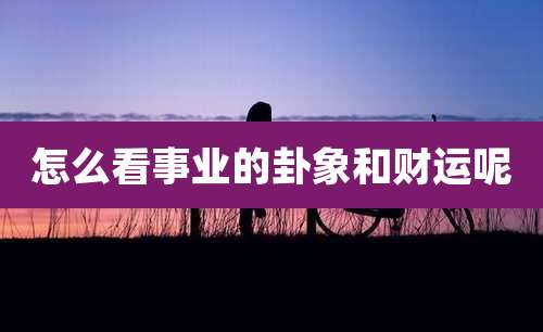 怎么看事业的卦象和财运呢