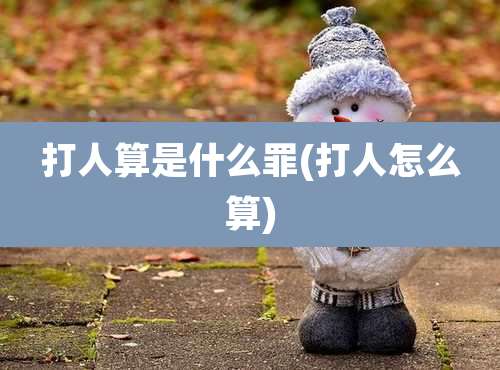 打人算是什么罪(打人怎么算)