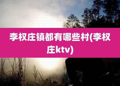 李权庄镇都有哪些村(李权庄ktv)