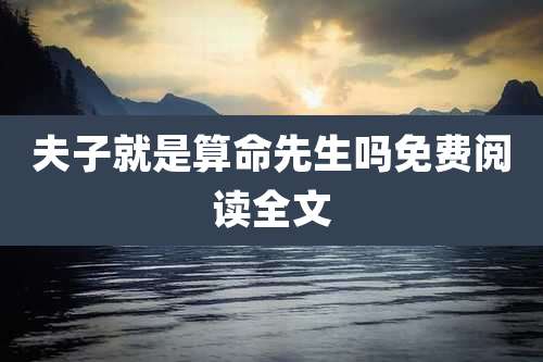 夫子就是算命先生吗免费阅读全文