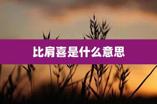 比肩喜是什么意思