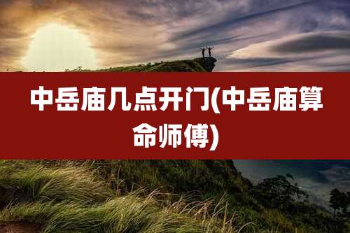 中岳庙几点开门(中岳庙算命师傅)