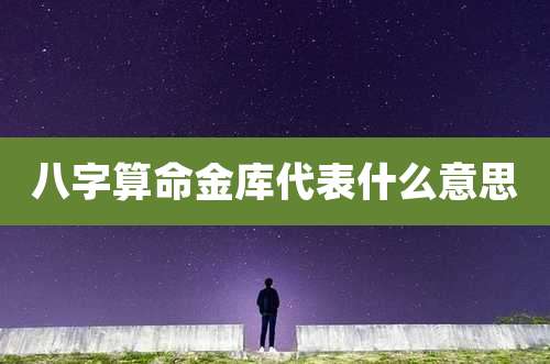 八字算命金库代表什么意思
