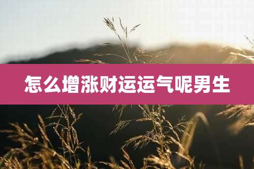 怎么增涨财运运气呢男生