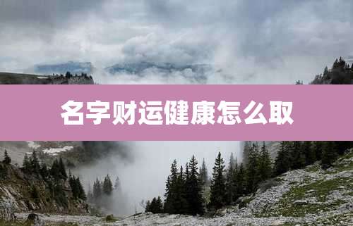 名字财运健康怎么取