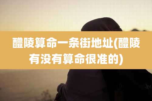 醴陵算命一条街地址(醴陵有没有算命很准的)