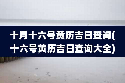 十月十六号黄历吉日查询(十六号黄历吉日查询大全)