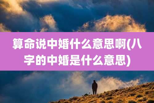 算命说中婚什么意思啊(八字的中婚是什么意思)