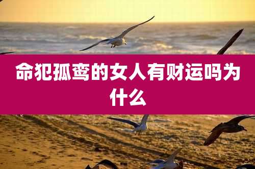 命犯孤鸾的女人有财运吗为什么