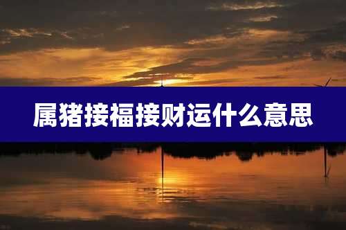 属猪接福接财运什么意思