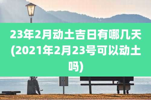 23年2月动土吉日有哪几天(2021年2月23号可以动土吗)