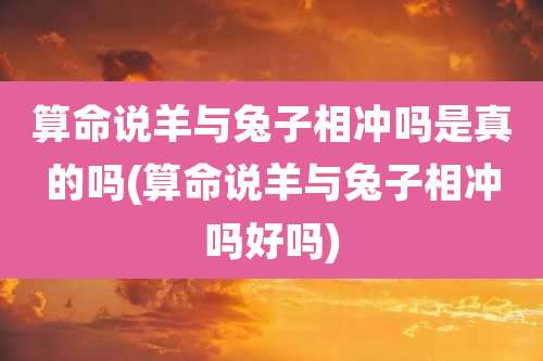 算命说羊与兔子相冲吗是真的吗(算命说羊与兔子相冲吗好吗)