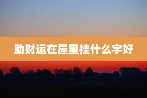 助财运在屋里挂什么字好