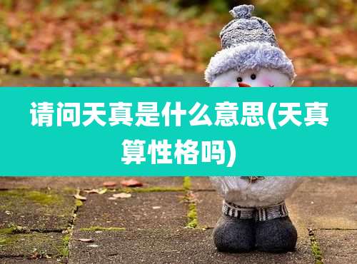 请问天真是什么意思(天真算性格吗)