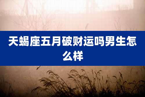 天蝎座五月破财运吗男生怎么样