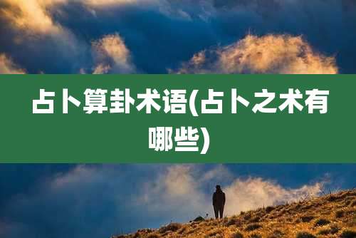 占卜算卦术语(占卜之术有哪些)