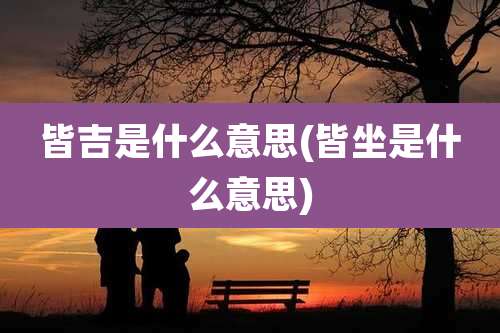 皆吉是什么意思(皆坐是什么意思)