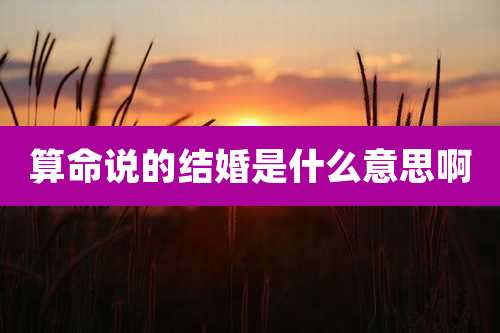 算命说的结婚是什么意思啊