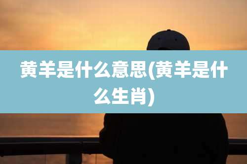 黄羊是什么意思(黄羊是什么生肖)