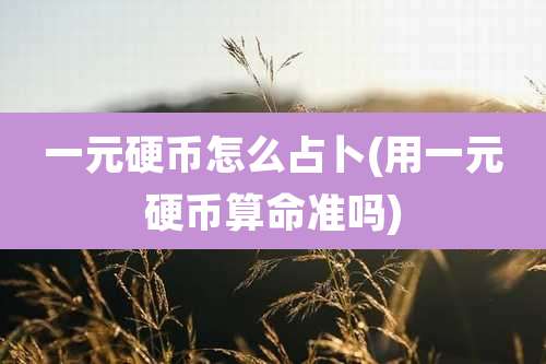 一元硬币怎么占卜(用一元硬币算命准吗)