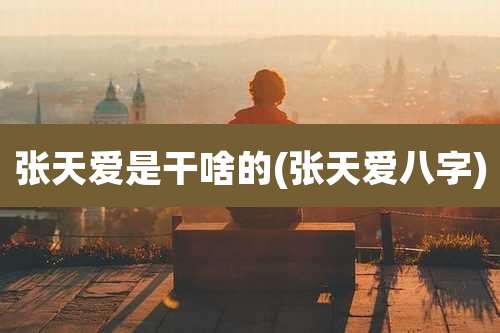 张天爱是干啥的(张天爱八字)
