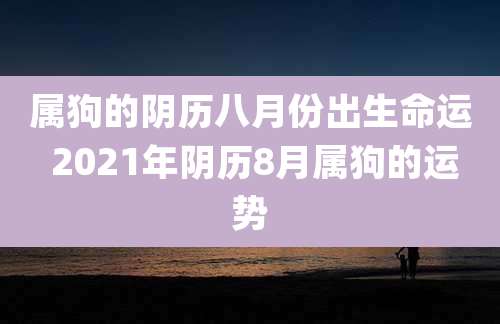属狗的阴历八月份出生命运 2021年阴历8月属狗的运势