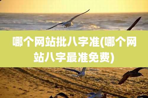 哪个网站批八字准(哪个网站八字最准免费)