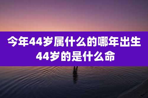 今年44岁属什么的哪年出生 44岁的是什么命