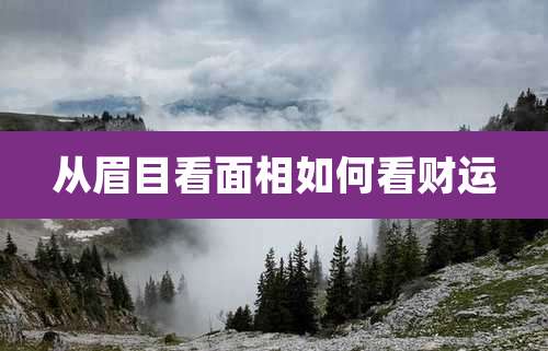 从眉目看面相如何看财运