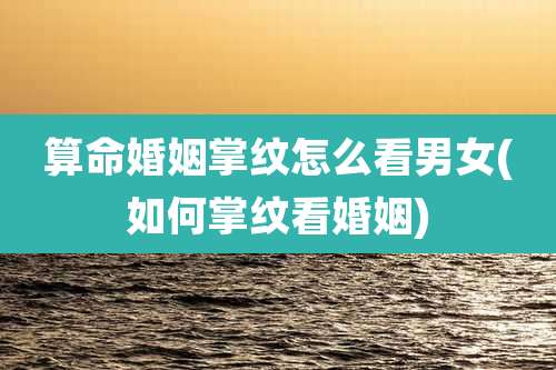 算命婚姻掌纹怎么看男女(如何掌纹看婚姻)