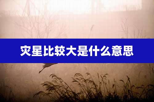 灾星比较大是什么意思