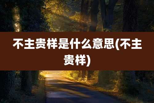 不主贵样是什么意思(不主贵样)