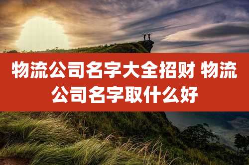 物流公司名字大全招财 物流公司名字取什么好