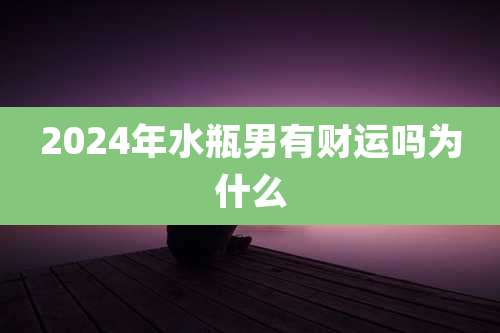 2024年水瓶男有财运吗为什么