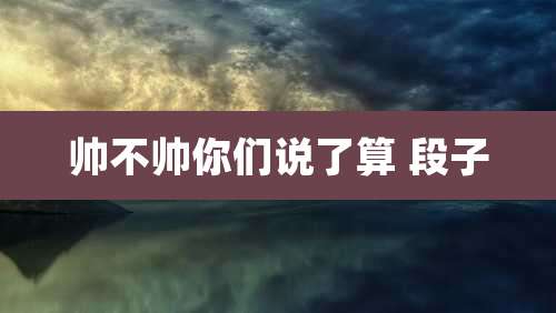 帅不帅你们说了算 段子