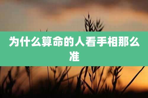 为什么算命的人看手相那么准