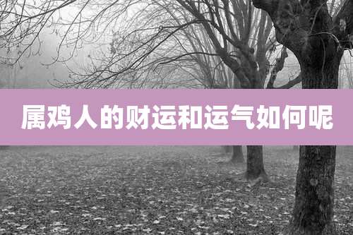 属鸡人的财运和运气如何呢