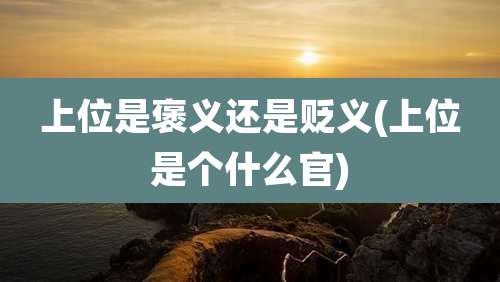 上位是褒义还是贬义(上位是个什么官)